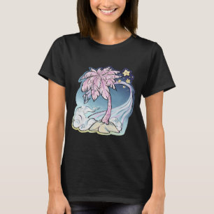 Pink Palm & Blue Bird T-Shirt 