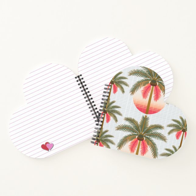 pink palm pattern with the sun notebook (Inside)