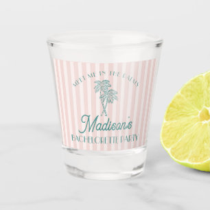 Pink Palm Spring Pastel Beach Bachelorette Favour Shot Glass