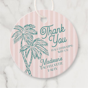 Pink Palm Spring Pastel Beach Bachelorette Party Favour Tags