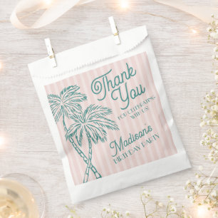 Pink Palm Spring Pastel Beach Birthday Party Favou Favour Bag