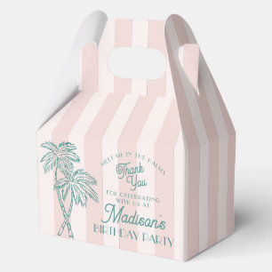 Pink Palm Spring Pastel Beach Birthday Party Favour Box