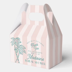 Pink Palm Spring Pastel Beach Bridal Shower Favour Box
