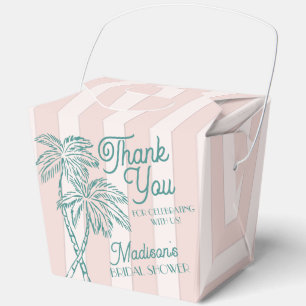 Pink Palm Spring Pastel Beach Bridal Shower Favour Box