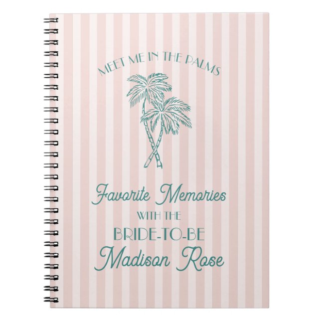 Pink Palm Springs Favourite Memories with Bride Notebook (Front)