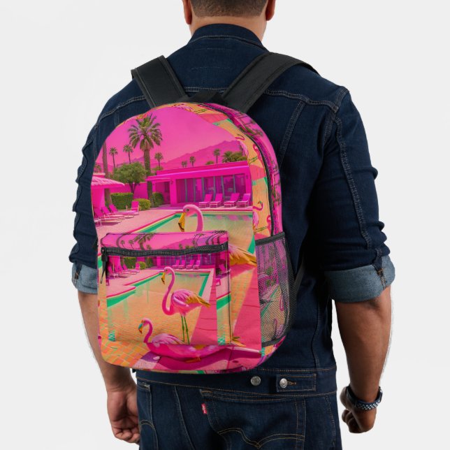pink palm springs flamingo backpack (Insitu (Model))