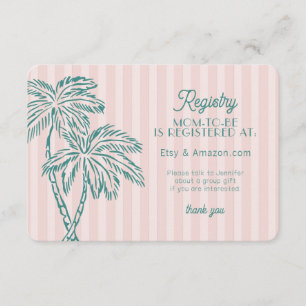 Pink Palm Springs Pastel Beach Registry Insert