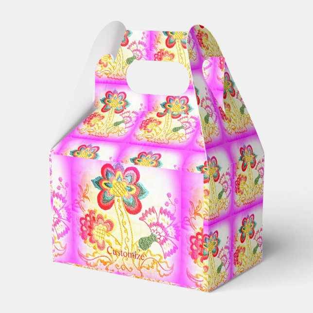 Pink palm tree Thunder_Cove Favour Box (Front Side)