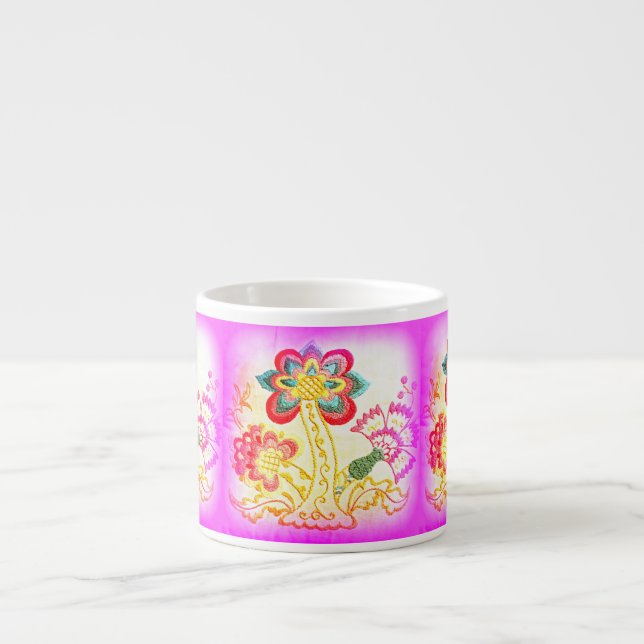 pink palm trees espresso mug (Front)