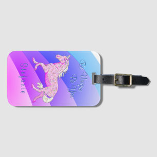 Pink Palomino Horse (pastel rainbow) Luggage Tag