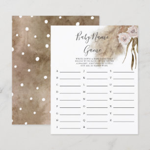 Pink Pampas Grass Baby Name Shower Game