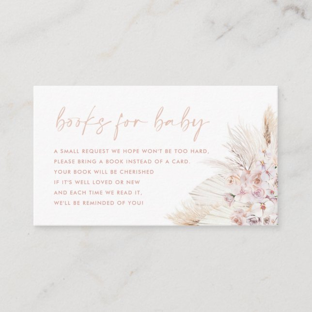 Pink Pampas Grass Girl Books For Baby Card (Front)