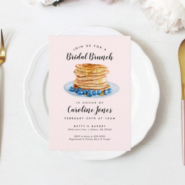 Pink Pancakes Bridal Brunch Invitation (Creator Uploaded)