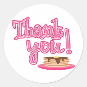 Pink Pancakes Thank You Classic Round Sticker