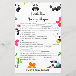 Pink Panda Baby Shower Game