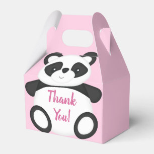 Pink Panda Bear Baby Shower Favour Box