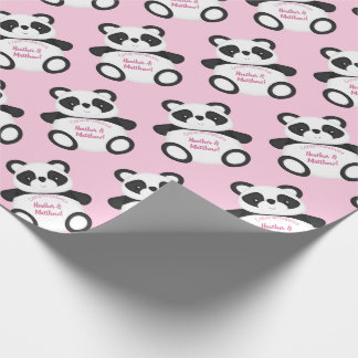 Pink Panda Bear Baby Shower Wrapping Paper