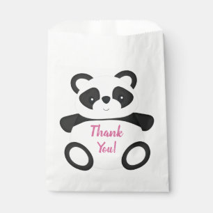 Pink Panda Bear Birthday Party Favour Bag