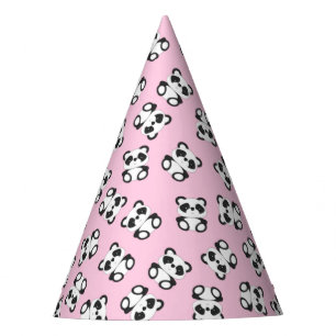 Pink Panda Bear Birthday Party Hat