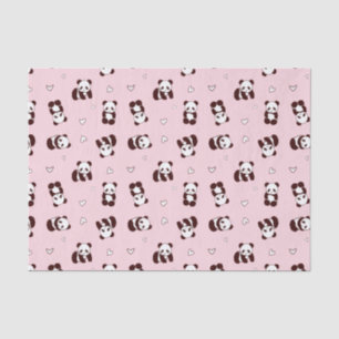 Pink Panda Heart Tissue Paper