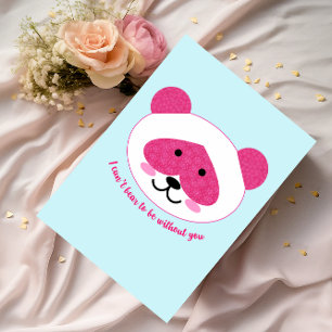 Pink Panda Missing You Card