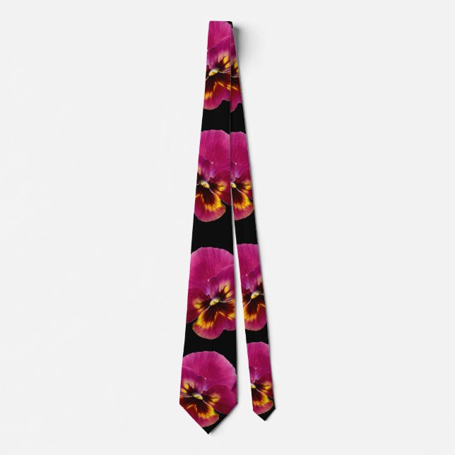 Pink Pansies Passion, Tie (Front)