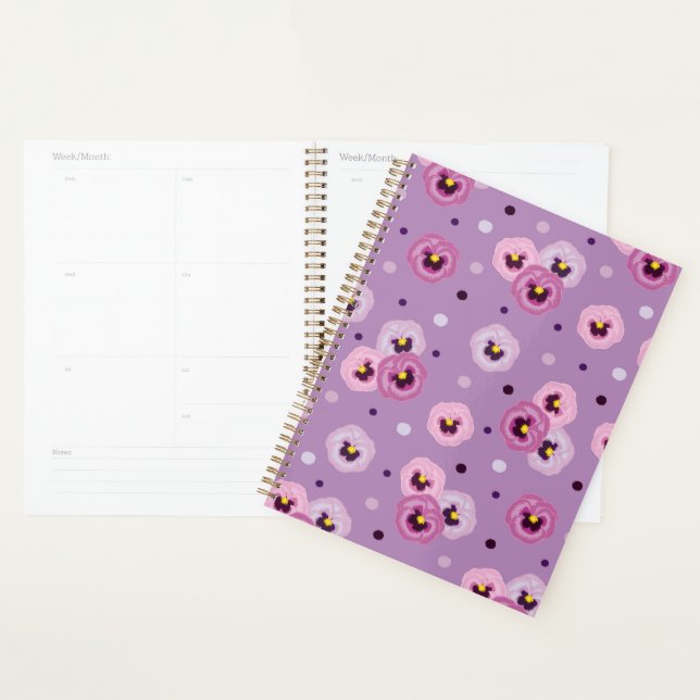 Pink pansies, seamless pattern planner (Display)