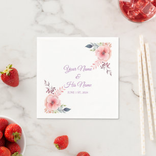 Pink Pansy Flowers Thunder_Cove Napkin