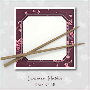 Pink Paper Crane Origami Cherry Blossom Napkin