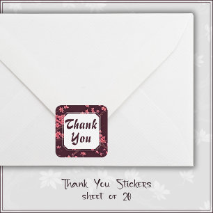 Pink Paper Crane Origami Cherry Blossom Square Sticker