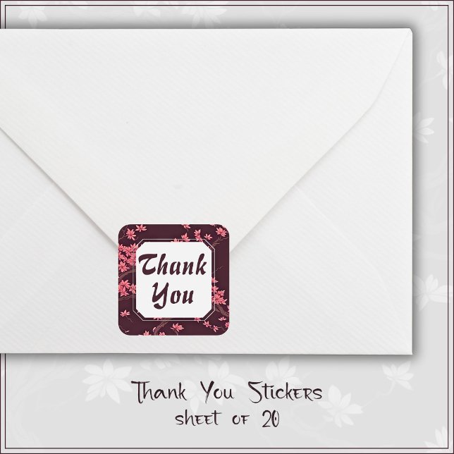 Pink Paper Crane Origami Cherry Blossom Square Sticker (Creator Uploaded)