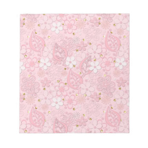 Pink paper flowers notepad