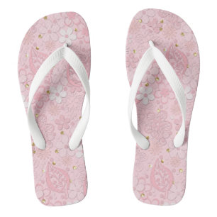 Pink paper flowers thongs