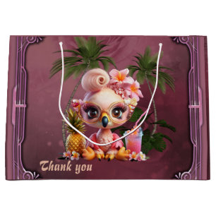 Pink Paradise, a sweet flamingo Large Gift Bag