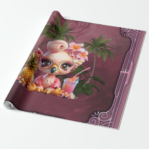 Pink Paradise, a sweet flamingo Wrapping Paper