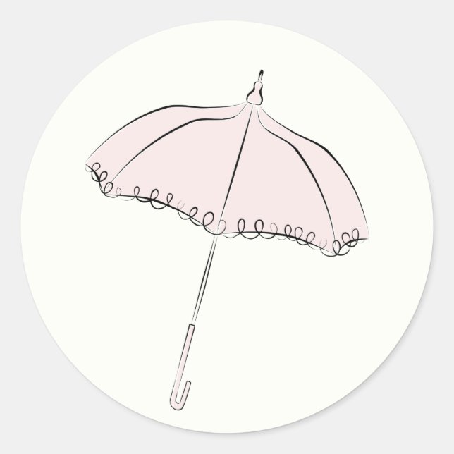 Pink Parasol Classic Round Sticker (Front)