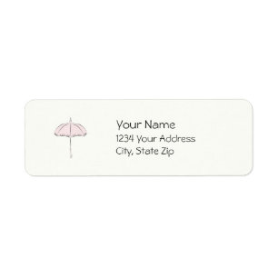 Pink Parasol Return Address Label