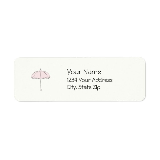 Pink Parasol Return Address Label (Front)