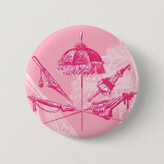 Pink Parasols 6 Cm Round Badge (Front)