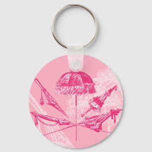 Pink Parasols Key Ring