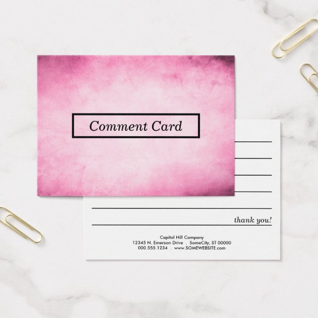 pink parchment comment card (Office)