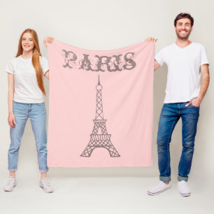 Pink Paris Eiffel Tower Blanket Gift