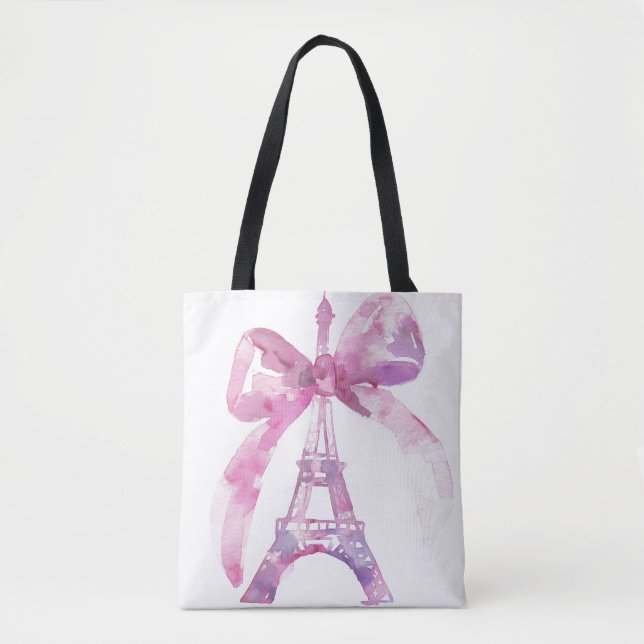 Pink Paris Eiffel Tower Tote (Front)