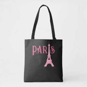 Pink Paris Eiffel Tower Tote Bag