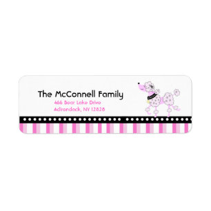PINK PARIS POODLE PRINTABLE ADDRESS LABELS