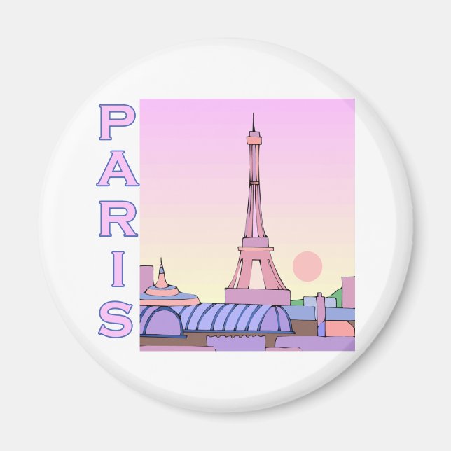 Pink Paris Sunset Products Magnet (Front)
