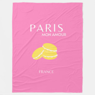 Pink Paris Travel Art Retro Art Preppy Art Decor  Fleece Blanket