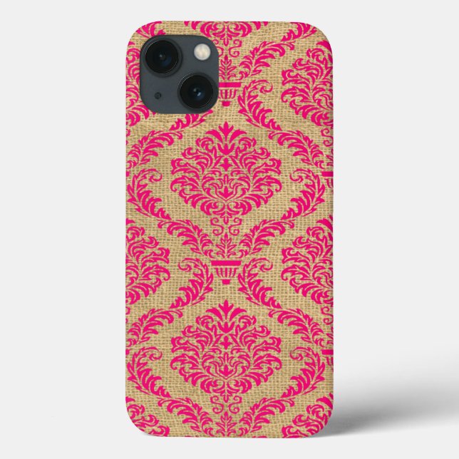 Pink Parisian Moods Damask Case-Mate iPhone Case (Back)