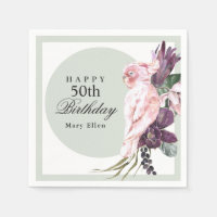 Pink Parrot Boho Botanical 50th Birthday