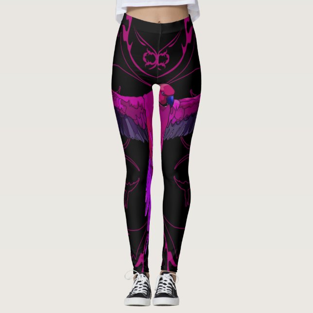 Pink Parrot Leggings (Front)